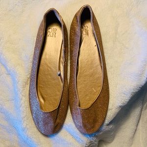 NY&C Rose Gold Glitter Flats